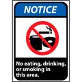 National Marker Co Notice Sign 10x7 Vinyl - No Eating, Drinking or Smoking NGA5P